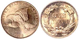 1858 Large Letters Flying Eagle Cent highlight Bowers sale