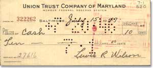 1947 Cancelled Check.