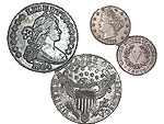 1804 dollar and 1913 nickel, from cover of <br>1933 Stack's auction catalog of the Reed Hawn Collection