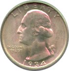 High quality toned examples of 1934 <br>Washington quarters are selling well.