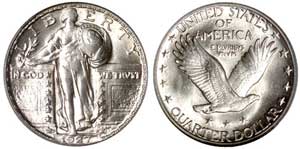 1927-D Type 2 Standing Liberty Quarter