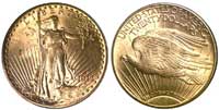 $20 gold pieces such as this 1913-S Saint Gaudens are in great demand