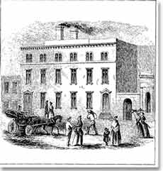 An engraving of the San Francisco Mint 1854.