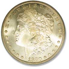 1880-O MS 65 PCGS from the famed NFL set.