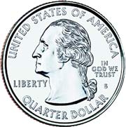 George Washington appeared on the commemorative quarter <br>and continued heads up on the regular circulating quarters.