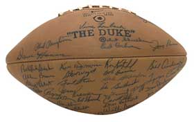 Team signed footballs, like this Green Bay Packer ball, are very collectible