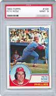 1983 Topps Pete Rose card (PSA graded Mint 9)
