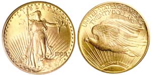 1909 $20 PCGS MS66