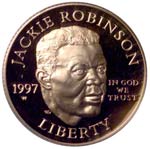 Proof 1997-W Jackie Robinson $5 gold is currently undervalued.