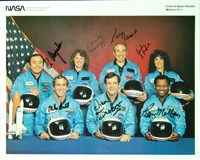 Space Shuttle Challenger crew-signed NASA 8-by-10 photo