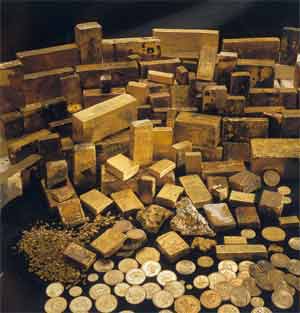 Hundreds of recovered S.S. Central America gold coins, assayers' bars and nuggets -- every ounce from the famous California Gold Rush
