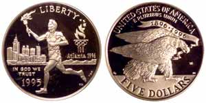 Proof 1995- W Torch $5 gold is tough to locate.