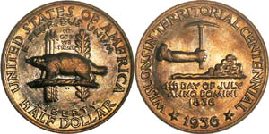 Wisconsin Territorial Centennial Half Dollar
