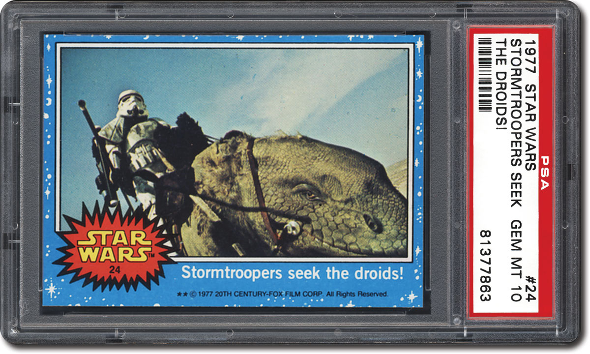 Blue Star Wars Series 1 Topps 1977 Trading Card # 24 Stormtroopers Seek The