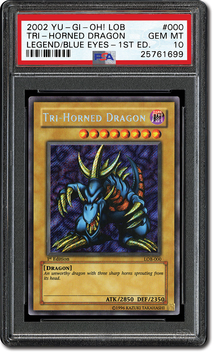 LOB-000 Secret Rare Yu-Gi-Oh! Tri-Horned Dragon - Legend of Blue Eyes White Dragon Unlimited Edition